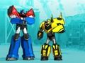 Spel Transformatoren. Vermomde robots: Super Mini Striker  online