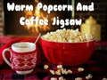 Spel Legpuzzel met warme popcorn en koffie  online