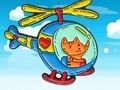 Spel Kleurboek: Kat Helikopter  online
