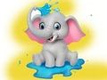 Spel Kleurboek: Olifant sproeit water  online