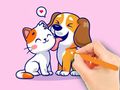 Spel Kleurboek: hond en kat  online