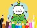 Spel Kleurboek: Katten en kerstboom  online