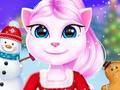 Spel Kat meisje kerstversiering spel  online