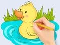 Spel Kleurboek: Baby-eend zwemmen  online