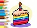 Spel Kleurboek: Verjaardagstaart online Spel Kleurboek: Verjaardagstaart online