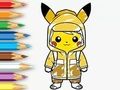 Spel Kleurboek: Regenjas Pikachu online Spel Kleurboek: Regenjas Pikachu online