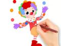 Spel Kleurboek: grappige clown  online