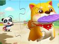 Spel Legpuzzel: Kleine Panda speelt met huisdier  online