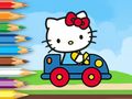 Spel Kleurboek: Hello Kitty rijdende auto  online
