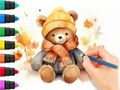 Spel Kleurboek: Herfstbeer online Spel Kleurboek: Herfstbeer online