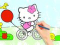 Spel Kleurboek: Hello Kitty Fietsen  online