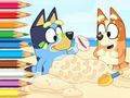 Spel Kleurboek: Bluey op het strand online Spel Kleurboek: Bluey op het strand online