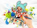Spel Kleurboek: Toca Boca Skateboard online Spel Kleurboek: Toca Boca Skateboard online