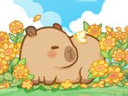 Spel Legpuzzel: Capibara in zonnebloemen  online