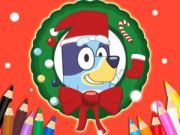 Spel Kleurboek: Bluey Kerstman  online