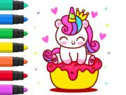 Spel Kleurboek: Unicorn Cupcake  online