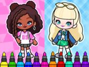Spel Kleurboek: Aha World Sporty Girl  online