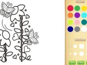 Spel Butterflies en bloemen kleurboek voor kinderen online
