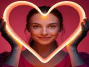 Spel Hart vrouw gloeiende puzzel online