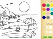 Spel Strand kleurboek voor kinderen online