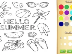 Spel Hello Summer Coloring Book for Kids online