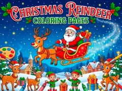 Spel Christmas Reindeer Coloring Pages online