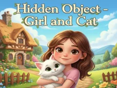 Spel Hidden Object - Girl and Cat online