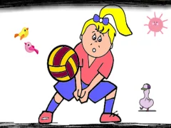 Spel Volleyball Fun Coloring online