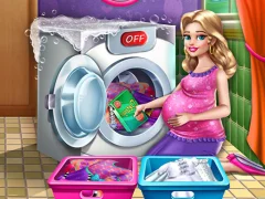 Spel Mommy washing clothes online