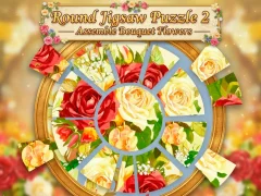 Spel Round jigsaw Puzzle 2 - Assemble Bouquet flowers online