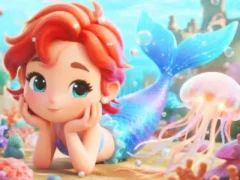 Spel Jigsaw Puzzle: Chibi Mermaid Marshmallow Jellyfish online