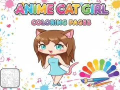 Spel Anime Cat Girl Coloring Pages online