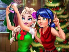 Spel Ladybug And Elsa Xmas Selfie online