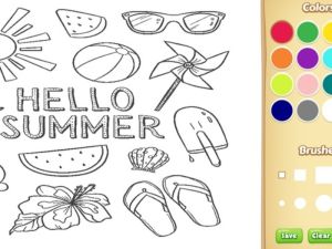 Spel Hallo zomer kleurboek voor kinderen online