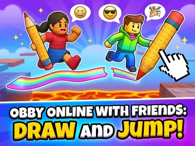 Spel Obby online with friends: Draw and Jump! online