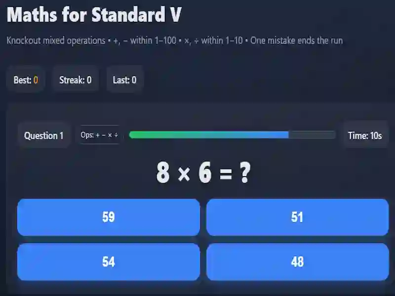Spel Maths for Standard V online
