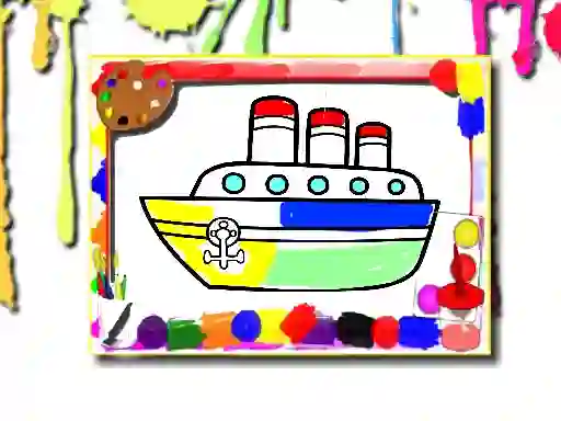 Spel Boats Coloring Book online