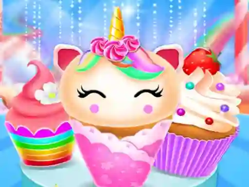 Spel Unicorn Mermaid Cupcake Cooking Design online