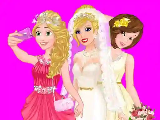 Spel Barbie's Wedding Selfie With Princesses online