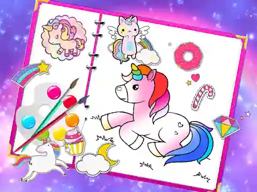 Spel Fabulous Cute Unicorn Coloring Book online