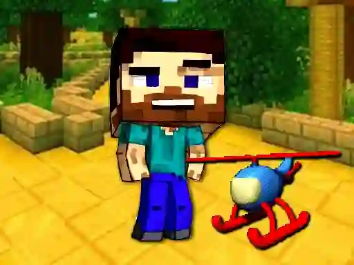 Spel Mineblock Helicopter Adventure online