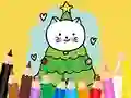 Spel Coloring Book: Cats And Christmas Tree online