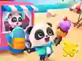 Spel Jigsaw Puzzle: Baby Panda Ice Cream Car online