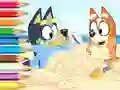 Spel Coloring Book: Bluey On The Beach online