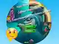 Spel Round Jigsaw Puzzle Collect Pictures of Funny Ocean Inhabitants online
