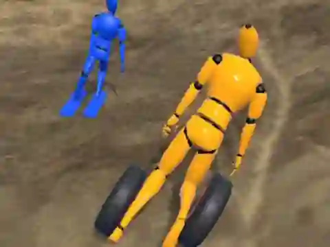 Spel Ragdoll Racing: Extreme Downhill online