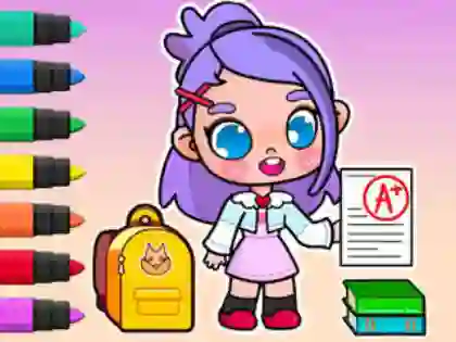 Spel Coloring Book: Avatar School Day online