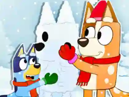 Spel Jigsaw Puzzle: Bluey Christmas Snowman online