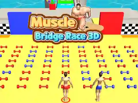 Spel Muscle Bridge Race 3D online