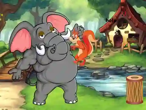 Spel Squirrel Trapped To Giant Elephant online